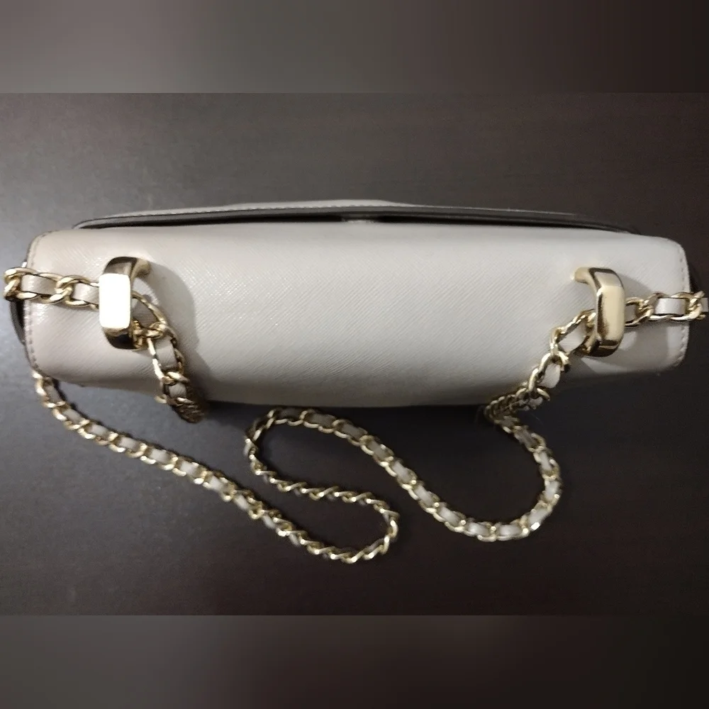 Tory Burch Robinson Saffiano Leather Grey Convertible Chain Crossbody Bag